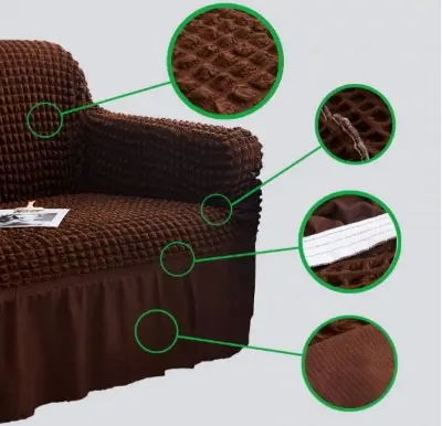 Picture of 2 seat sofa cover very soft and comfortable turkish spandex cover