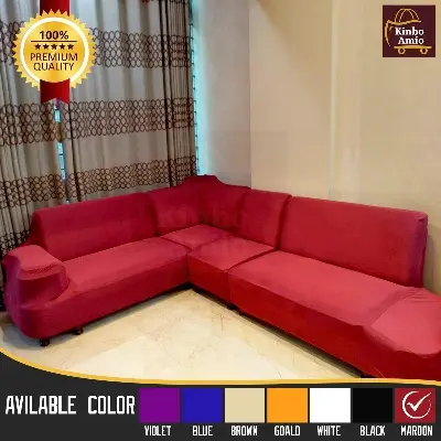 Picture of solid sofa cover for 2+2+1 and corner by srteech fabric
