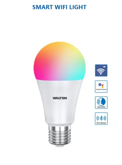 Picture of Walton Smart (wifi) LED bulb 12watt, 16 MILLION COLORS, CHANGING WATT FROM 0.5W-11.5W - Voice Control, Google Assistant and Alexa Support 