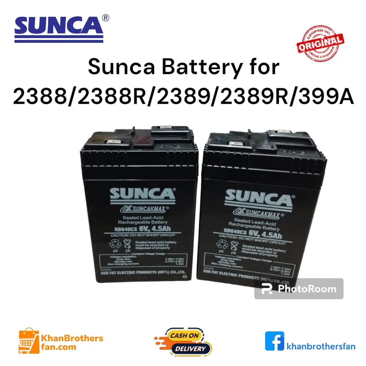 Picture of Sunca Battery for Rechargeable fan, Sunca Charger fan battery