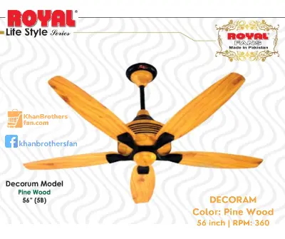 Picture of Royal Decoram 56 inch Luxarious 5 blades Ceiling fan, Rpm 360, Made in Pakistan