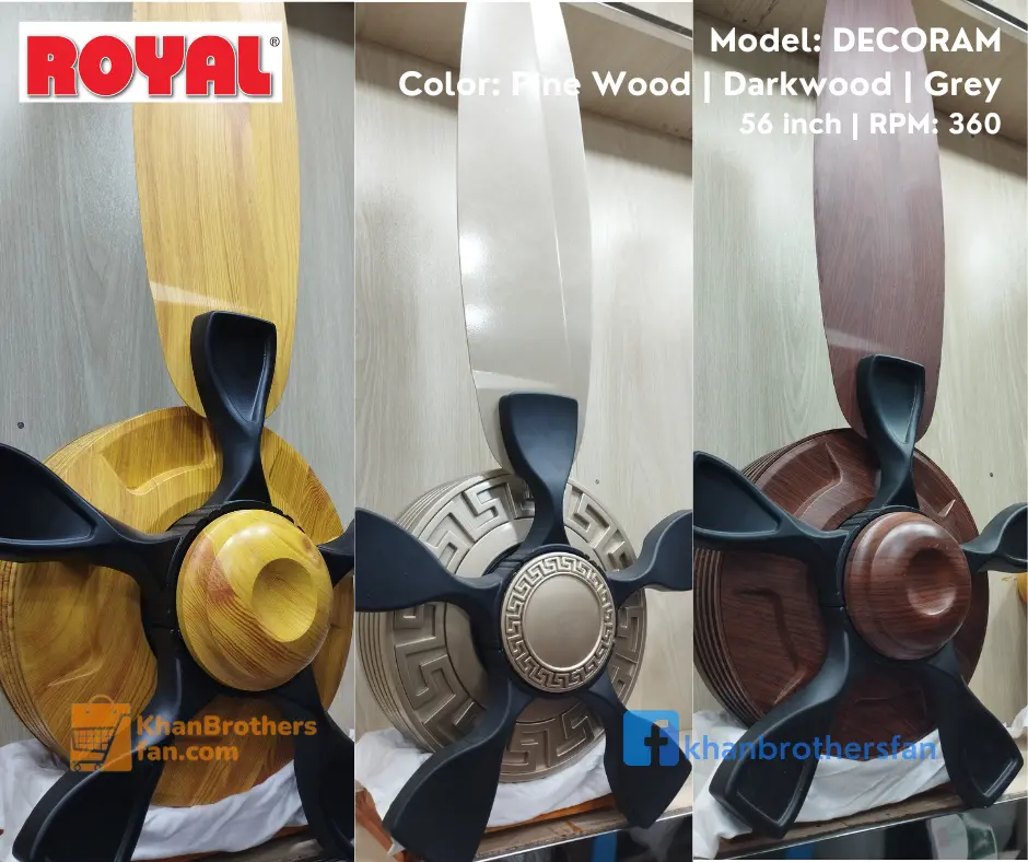 Picture of Royal Decoram 56 inch Luxarious 5 blades Ceiling fan, Rpm 360, Made in Pakistan