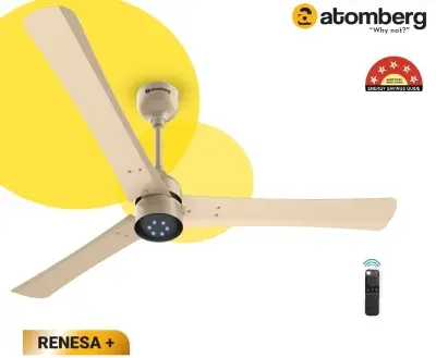Picture of Atomberg Renesa+ 1400 mm BLDC Ceiling Fan with Remote Control & LED Indicators, 35w and 360 RPM, 02 years free service warranty