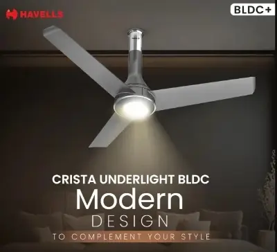 Picture of Havells Crista Underlight BLDC Ceiling fan, Size: 1200mm, Smart IOT supported, with RF Remote