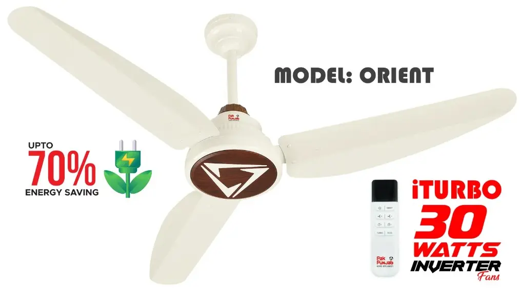 Picture of Pak Punjab iTurbo 30 Watts BLDC Inverter Fan, Model: Orient, Size: 56 inch, Made in Pakistan