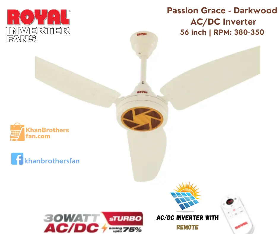Picture of Royal Passion AC-DC Ceiling Fan 56 inch – BLDC Technology with RF Remote – Made in PAKISTAN