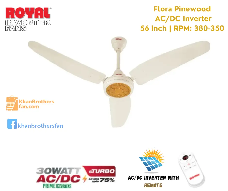 Picture of Royal Passion Flora ACDC Ceiling Fan 56 inch – BLDC Technology with RF Remote – Made in PAKISTAN