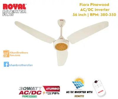 Picture of Royal Passion Flora ACDC Ceiling Fan 56 inch – BLDC Technology with RF Remote – Made in PAKISTAN