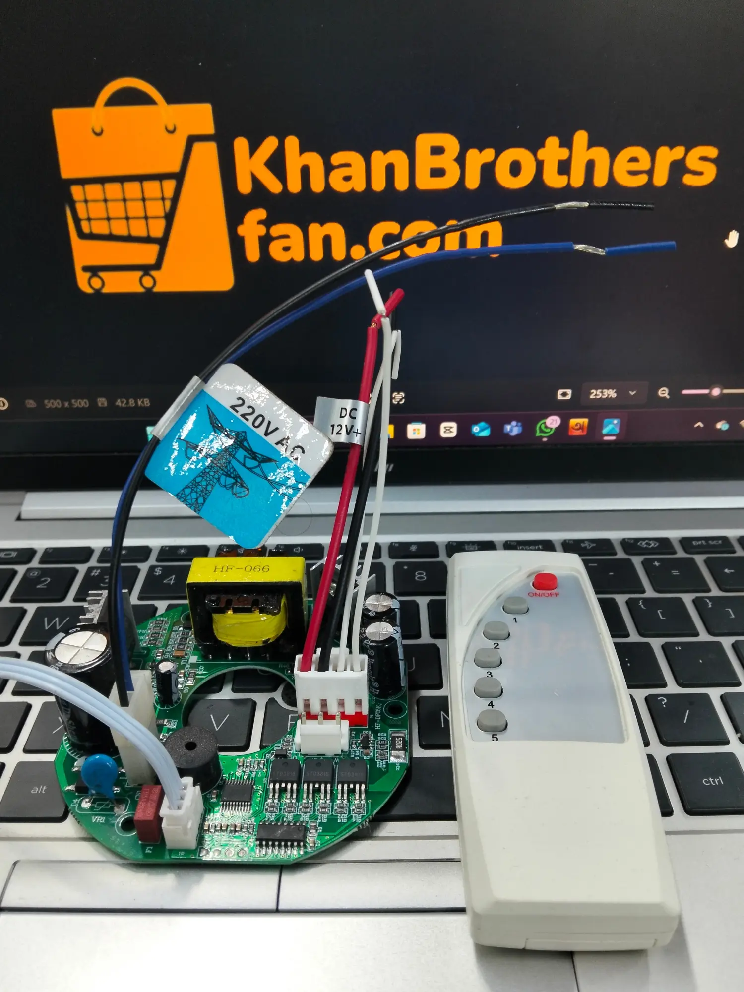 Picture of REMOTE CONTROL AC 220V and DC 12V Universal Solar AC/DC 12V Ceiling Fan Circuit Kit, BLDC Circuite PCB kit, Premium Quality