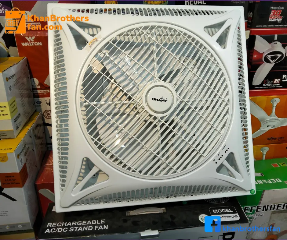 Picture of Shami 16 inch Air Circulated Ceiling fan with REMOTE, Hi Speed, Powerful  and soundless Airflow, Box Ceiling fan, Made in Taiwan White