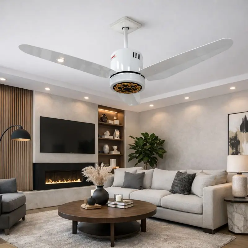 Picture of Royal AC/DC Rechargeable Ceiling Fan 56 Inch | Inverter Fan | 12V Battery | 350 RPM | Fast Charging | Made in Pakistan Off White