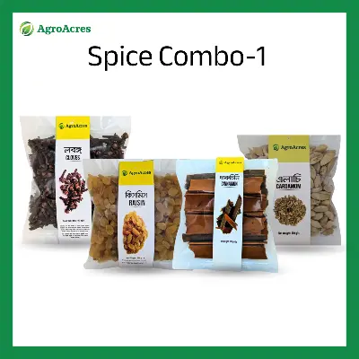 Picture of Spice Combo-1 (Cardamom-100 gm, Cinamon- 100 gm, Cloves-100 gm, Bkack Pepper-100 gm, Raisin- 100g)