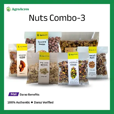 Picture of Nuts Combo-3  (Cashew nuts-100 gm, Almonds-100 gm, pistachio Nuts-100 gm, Walnuts-100 gm, Peanuts-100 gm, Roasted Peanuts- 100 gn)