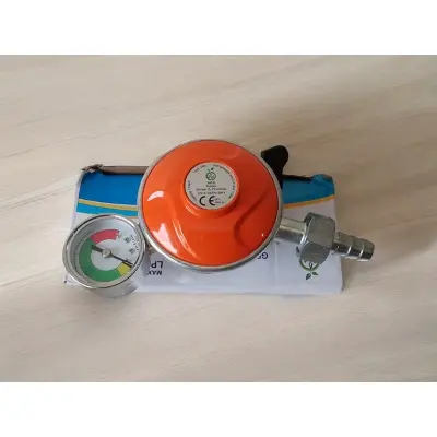 Picture of HAYAT Auto Safety GAS Regulator - High Quality Maximum Safety Device for LPG - 22MM with MeterMulticolor