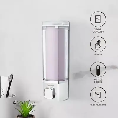 Picture of Shampoo & Soap Dispenser | Wall Mounted | Soap Dispenser for Kitchen & Bathroom | Refillable, Lightweight & Durable | Easy to Clean |- 250 ml