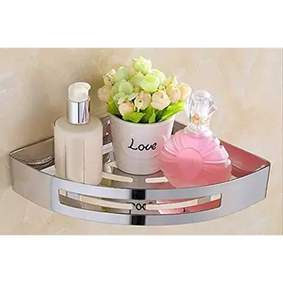 Picture of Wall Mounted Rustproof Heavy Duty Bathroom Shelf Stainless Steel 1PCS  Triangle Sturdy Heavy Duty Shampoo Holder Storage Shelf Shower Shelf (Silver)