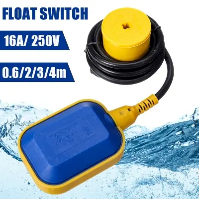 Picture of Float Auto Switch Fluid Water Level Sensor Controller For Water Pump/Motor With Weight & cable Water Tank Controller Fully Automatic float level water controller switch (Blue)