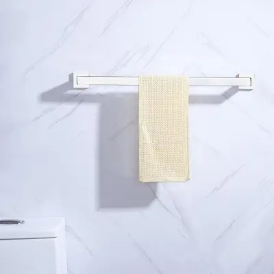 Picture of 24-Inch Single Towel Bar, Bathroom Kitchen Towel Holder, Wall Mounted SUS304 Stainless Steel Towel Rack Square Shape (Silver)