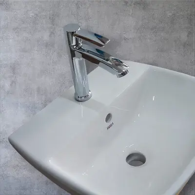 Picture of 7" Modern Basin pillar Cock Zinc Material/wash basin Faucet (Silver)