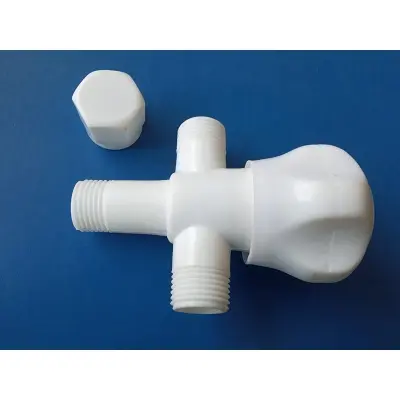 Picture of টু-ইন এংগেল স্টপ কক বনক্যাপ সহ - bathroom accessories (White)