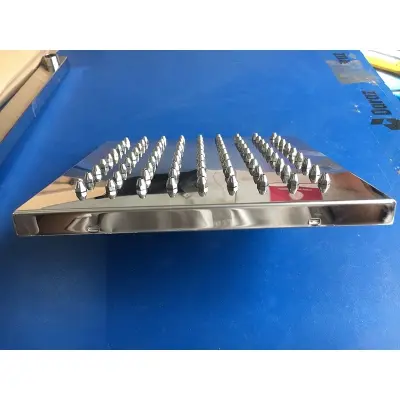 Picture of 8” shower head and 20” arm full stainless steel rainfall shower set with anti blocking stainless steel nozzle (Silver)