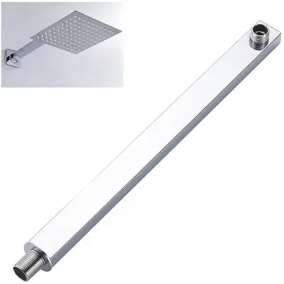 Picture of (16") wall ceiling mounted shower arm stainless steel chromed bathroom shower accessories top shower head fixed pipe shower holder (Silver)