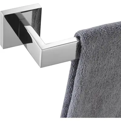 Picture of Single Towel Bar, Bathroom Kitchen Towel Holder, Wall Mounted SUS304 Stainless Steel Towel Rack, Polished Chrome (Silver)