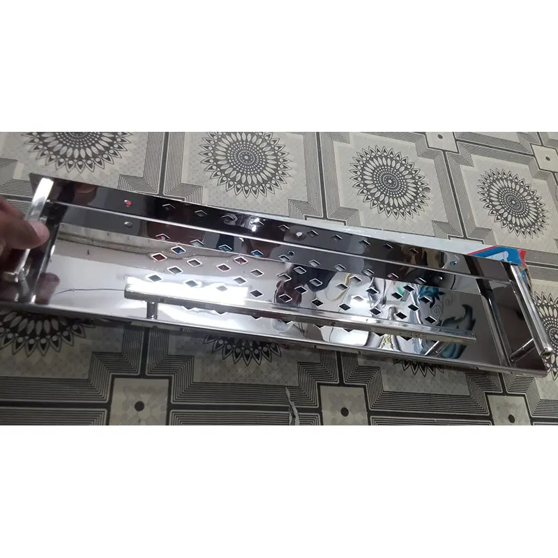 Picture of Bathroom Shower Shelf / Basin Shelf 20-21 Inch Bathroom Shelf Wall Mount Shower 100% Stainless Steel (Silver)