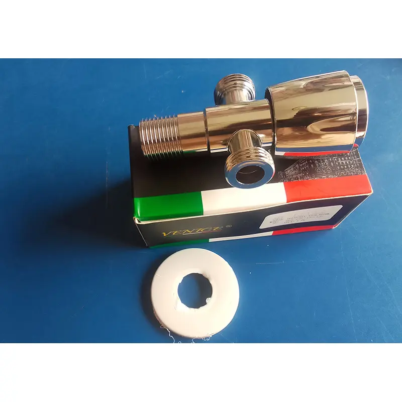 Picture of 1/2 Inch 3 Way/2in one Angel valve/ Shower Diverter Valve, Brass Body, Globe Valve, Bathtub & Shower Diverter, Chrome & Brass Finish (Silver)