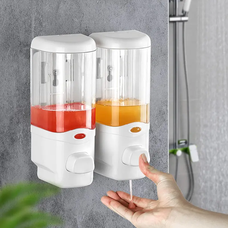 Picture of Liquid Soap Dispenser Space Saving Odorless Wall Mount Shampoo Dispenser Safe Locking Lid Transparent For Washing Up Liquid For Bathroom-china