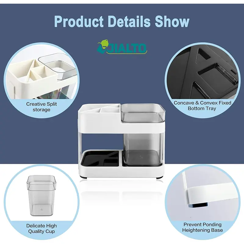 Picture of Toothbrush Holders for Bathroom - Durable and Sturdy Brush Holder, Multipurpose Toothbrush Holder - Perfect for Home Use (1 Cup Holder) (White)