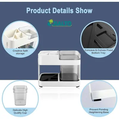 Picture of Toothbrush Holders for Bathroom - Durable and Sturdy Brush Holder, Multipurpose Toothbrush Holder - Perfect for Home Use (1 Cup Holder) (White)