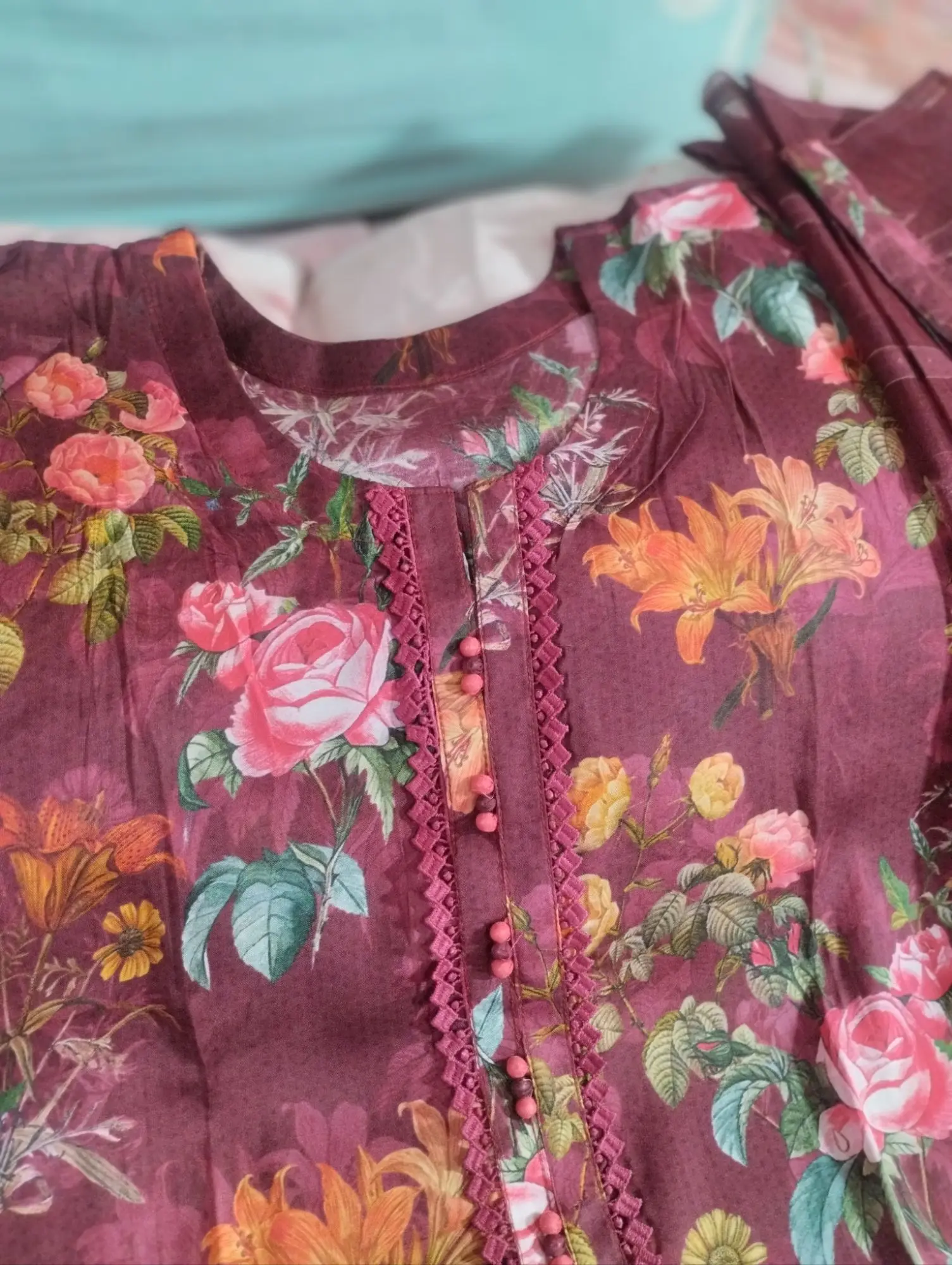 Picture of Linen (3 Pieces) Unstitched Salwar Kameez - Premium Quality Party Dress - Soft Comfortable and Beautiful Three Pieces Brown