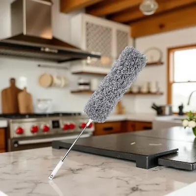 Picture of Adjustable Microfiber Feather Duster | Extendable Handle 100 inch | Bendable Anti Static Cleaning Brush for Ceiling Fan, Furniture, Car & Home Dusting Tool Multicolor