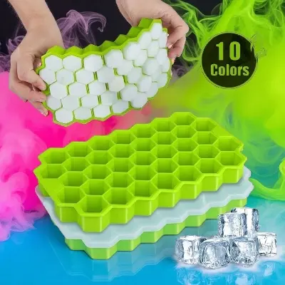 Picture of Silicone Honeycomb Ice Cube Tray | 37 Cavities | Food-Grade Reusable Ice Mold for Drinks & Frozen Treats