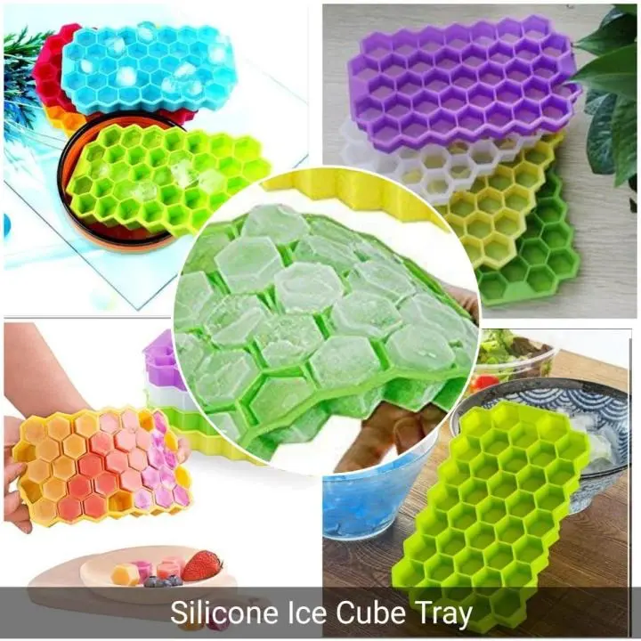 Picture of Silicone Honeycomb Ice Cube Tray | 37 Cavities | Food-Grade Reusable Ice Mold for Drinks & Frozen Treats