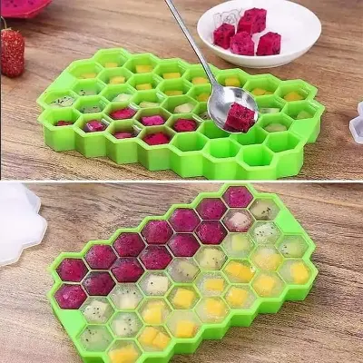 Picture of Silicone Honeycomb Ice Cube Tray | 37 Cavities | Food-Grade Reusable Ice Mold for Drinks & Frozen Treats