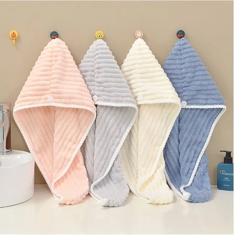 Picture of Premium Super Absorbent Microfiber Hair Drying Cap | Quick-Dry Hooded Towel for Women | Luxury Soft & Ultra-Absorbent Hair Wrap