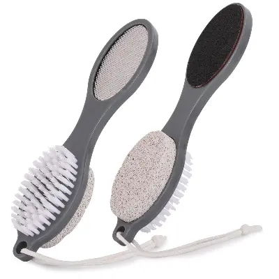 Picture of 4-in-1 Pedicure Tool | Foot Scrubber Brush, Foot File, Callus Remover & Nail Cleaner | Professional At-Home Foot Care