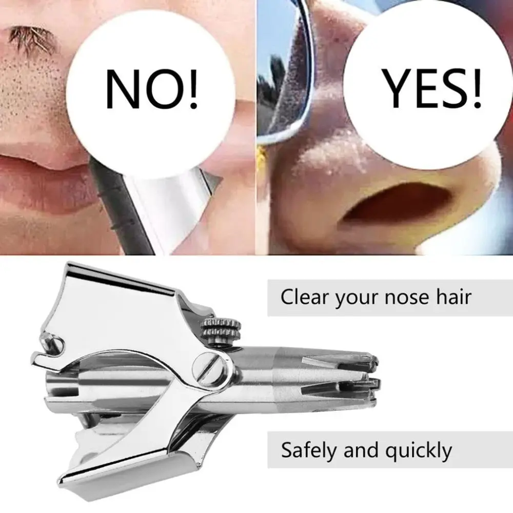 Picture of Stainless Steel Nose Hair Trimmer Clipper for Men & Women | Manual Cordless Nose & Ear Hair Cutter with Cleaning Brush & Storage Box | Portable, Safe & Durable Multicolor Grooming Tool | Free Delivery & Voucher Offer