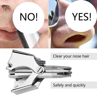 Picture of Stainless Steel Nose Hair Trimmer Clipper for Men & Women | Manual Cordless Nose & Ear Hair Cutter with Cleaning Brush & Storage Box | Portable, Safe & Durable Multicolor Grooming Tool | Free Delivery & Voucher Offer