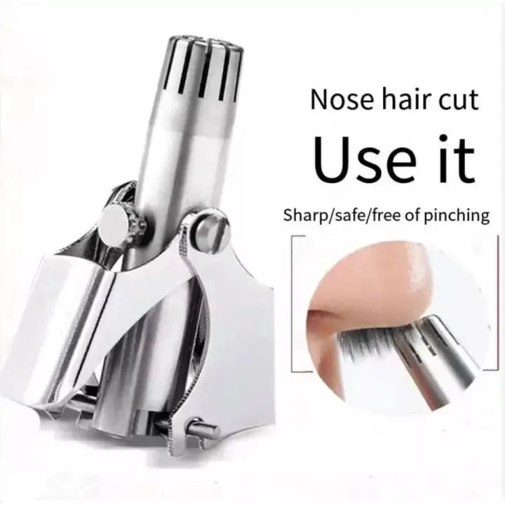 Picture of Stainless Steel Nose Hair Trimmer Clipper for Men & Women | Manual Cordless Nose & Ear Hair Cutter with Cleaning Brush & Storage Box | Portable, Safe & Durable Multicolor Grooming Tool | Free Delivery & Voucher Offer