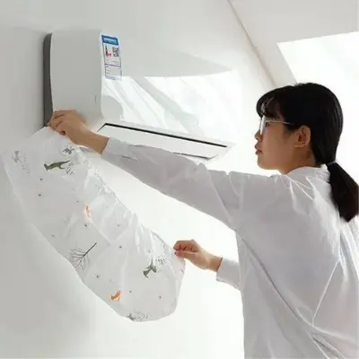 Picture of AC Dust Cover for Indoor Unit (1 Ton / 1.5 Ton / 2 Ton) | PEVA Waterproof Washable Air Conditioner Cover | Multi-Color Decorative Design | Durable & Easy to Install Protective Cover for Split AC