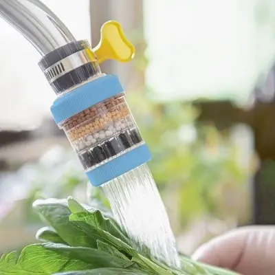 Picture of 6-Layer Faucet Water Purifier Nozzle | Tap Water Filter with Activated Carbon & Mineral Stones | Easy Installation | Leak-Proof, Heat-Resistant, Water-Saving Design