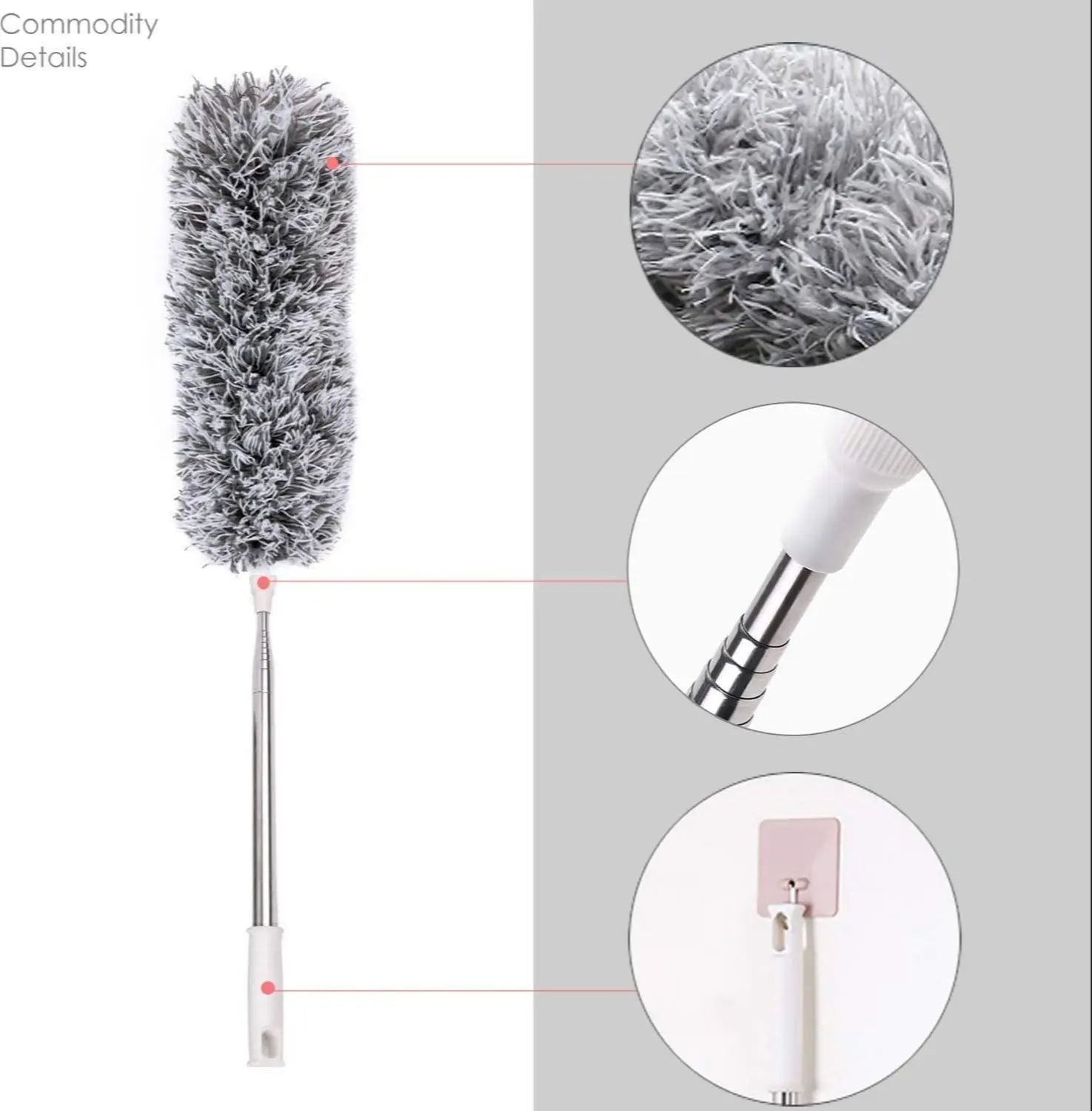 Picture of Flexible Door Draft Stopper & Extendable Microfiber Duster Combo Pack • Dust Blocking & High-Ceiling Cleaning Tool