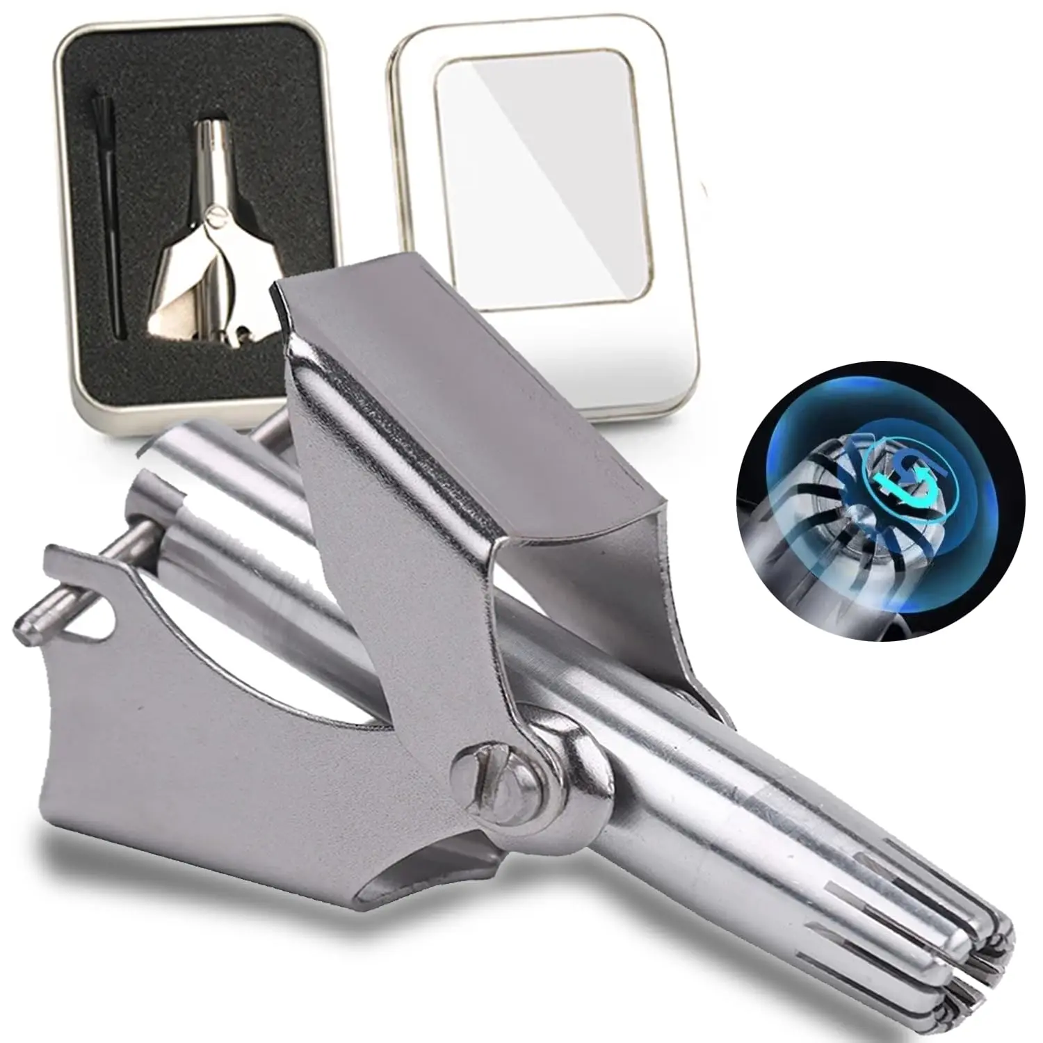 Picture of Over-the-Door 19 Hook Hanger Rack & Safe 360° Precision Nose Hair Trimmer Combo | No-Drill Door Organizer + Skin-Safe Grooming Tool