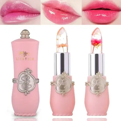Picture of Crystal Jelly Flower Color Changing Lipstick | Moisturizing Lip Balm | Magic pH Color Changing Transparent Lipstick | Natural Flower Jelly Lip Balm