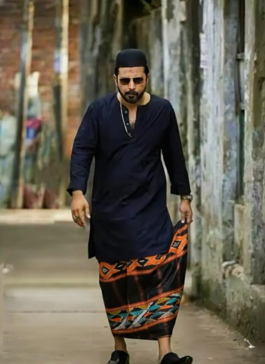 Picture of Smart lungi | Pocket lungi | Digital lungi | Smart Ready Lungi with Pocket for Men | Premium Breathable Cotton Lungi | Comfortable lungi | Stylish Bangladeshi Lungi | Eid collection | Trendy lungi| Amanotsha Pocket lungi