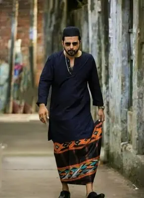 Picture of Smart lungi | Pocket lungi | Digital lungi | Smart Ready Lungi with Pocket for Men | Premium Breathable Cotton Lungi | Comfortable lungi | Stylish Bangladeshi Lungi | Eid collection | Trendy lungi| Amanotsha Pocket lungi
