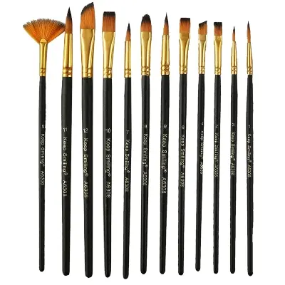 Picture of Keep Smiling Artist Paint Brush Mix Set of 12 Pcs